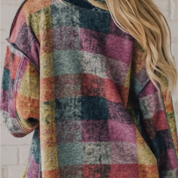 Checkered button Shacket - Picture 2 of 3